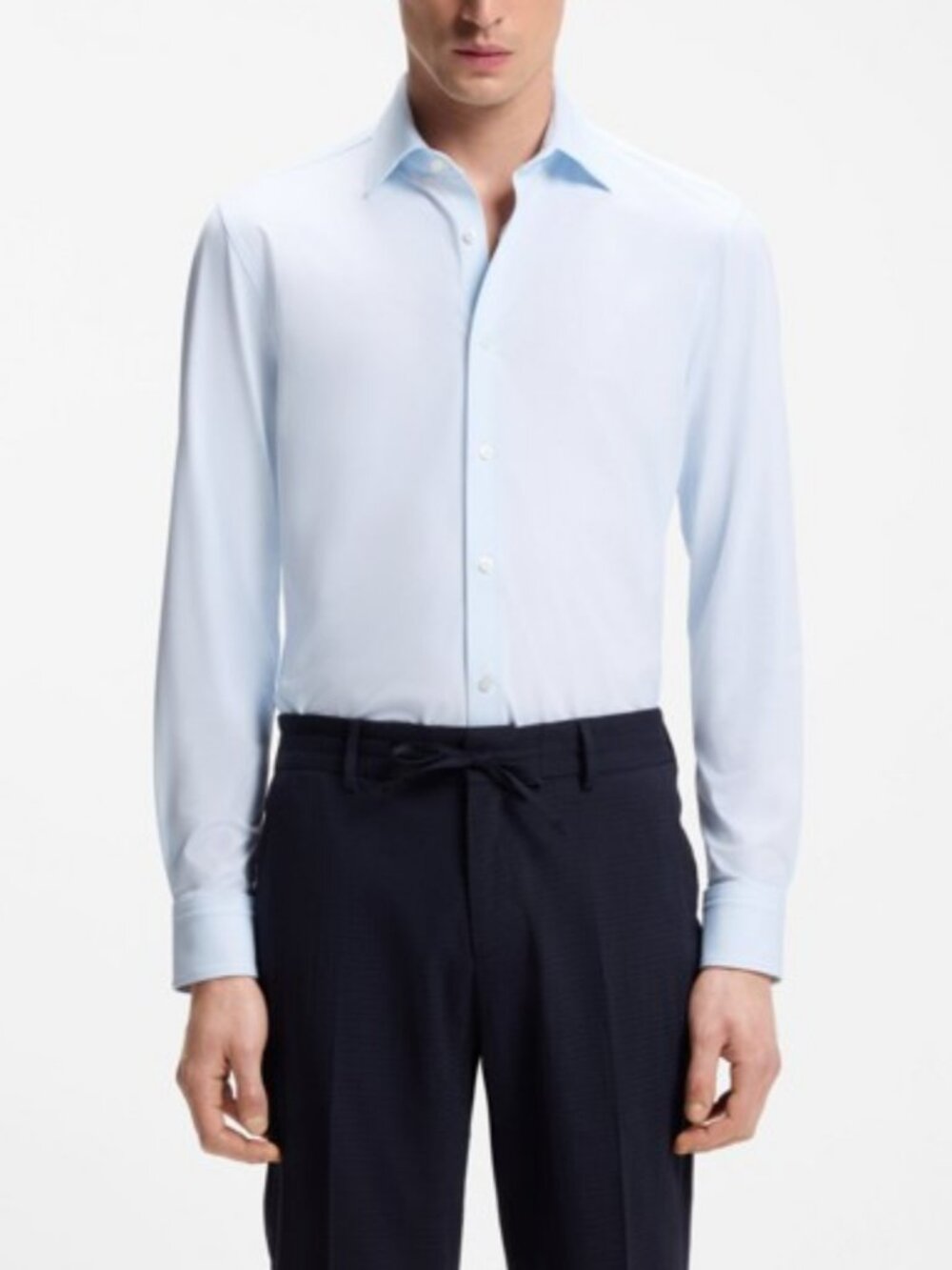 Boss Hugo Boss slim fit long sleeve button down shirt light blue men's size 16